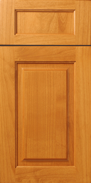 Two sections of a S542 WASHINGTON wooden cabinet door featuring raised panel design.