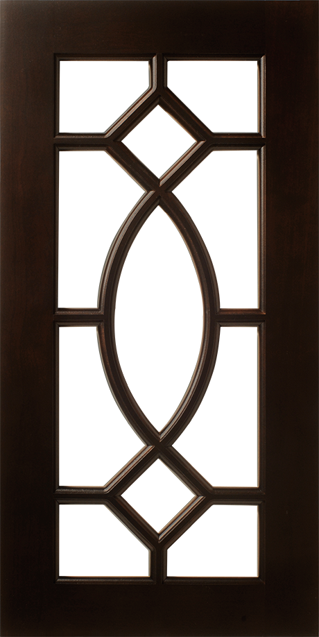 Elegant wooden door with S731 LP126 – 11 LITES glass panel design.