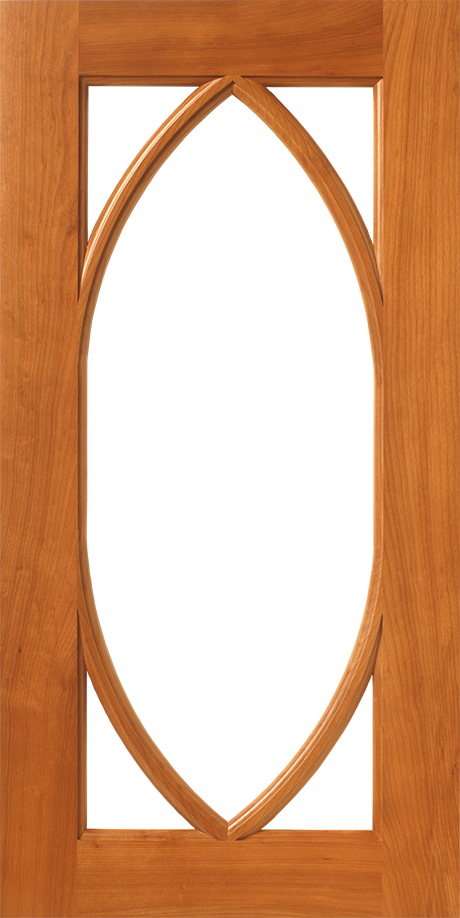 Wooden door with an S743 LP125 (2) – 5 LITES glass panel.