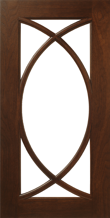 Elegant wooden door with S747 LP112 - 7 LITES glass panel design.