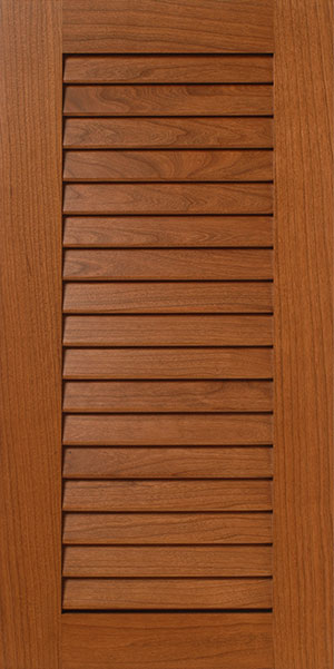 Wooden door with S776 PALMS horizontal slats.