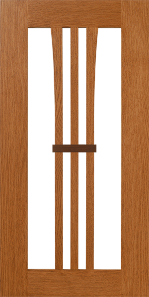 A wooden door featuring vertical slats with S778 LP136 – 6 LITES panels.