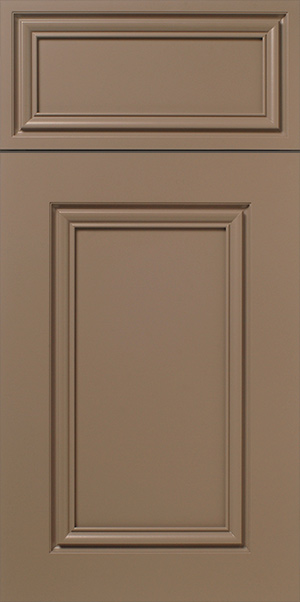 Sentence with product name: A brown S832 ESTEEM door with two recessed panels.