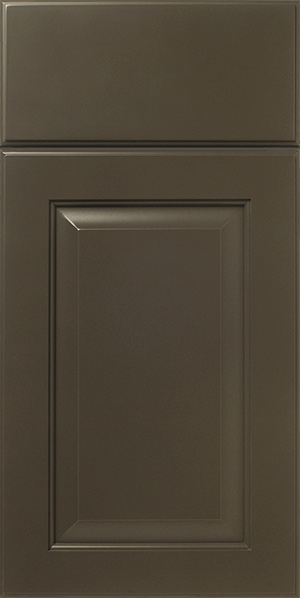 A close-up view of a S835 MADISON, paneled cabinet door.