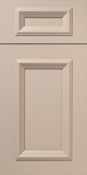 Two sections of a beige S836 ALLURE door featuring raised rectangular panels.