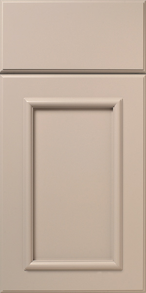 Close-up view of a S837 POISE kitchen cabinet door with a recessed panel design.