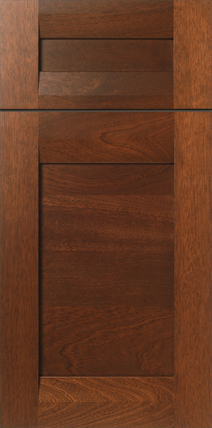 Vertical image of a closed S868 PRESTON modern wooden door with a series of horizontal panels.