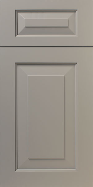 Two white, recessed-panel S910 CARTER kitchen cabinet doors, one above the other, with simple handles.