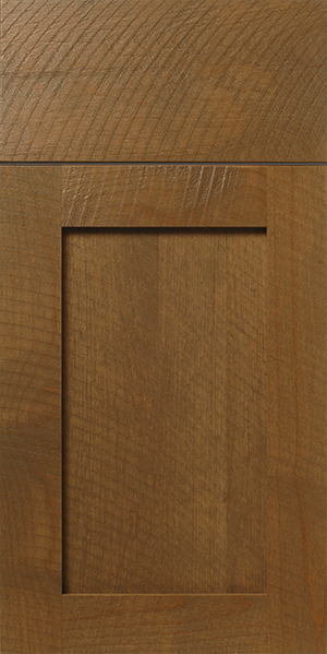 Close-up of a S922 OUTLAND wooden cabinet door with a recessed panel design.