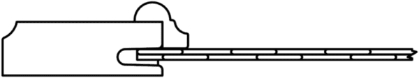 Outline of a S962 LATTICE - CPL100 key from a side view.