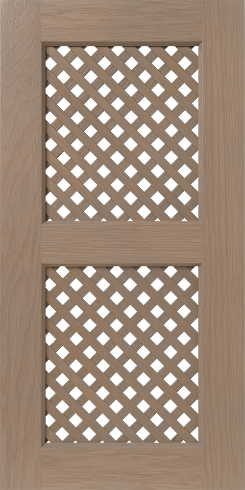 Wooden door with two S963 LATTICE – CPL100 panels.