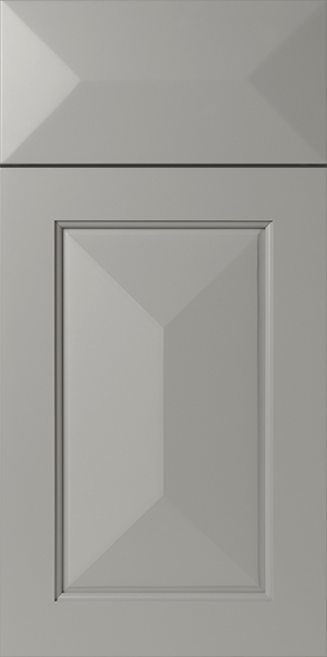 Close-up of a grey S966 LENNOX cabinet door with a recessed panel design.