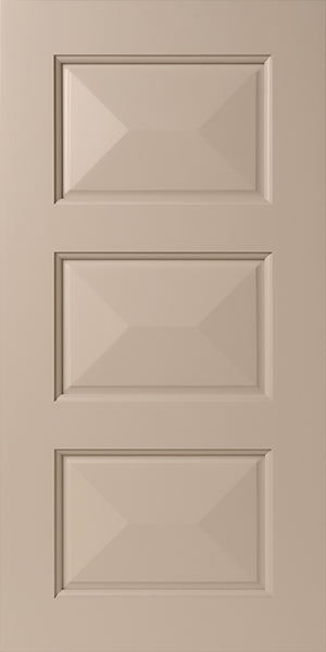 A close-up view of a S969 ELLA panel door with three recessed panels.