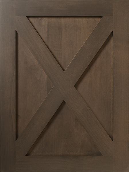 A close-up of a wooden door with S970 RHODES-shaped paneling.