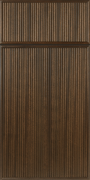 Dark brown S975 REED panel door with vertical lines.