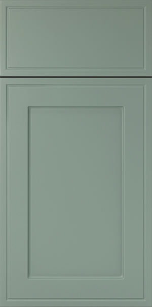 Close-up view of a grey S984 GRACE cabinet door with a shaker style design.