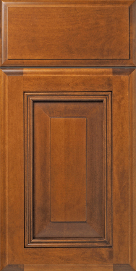 A close-up view of a S678 COALMONT cabinet door with raised panel design.